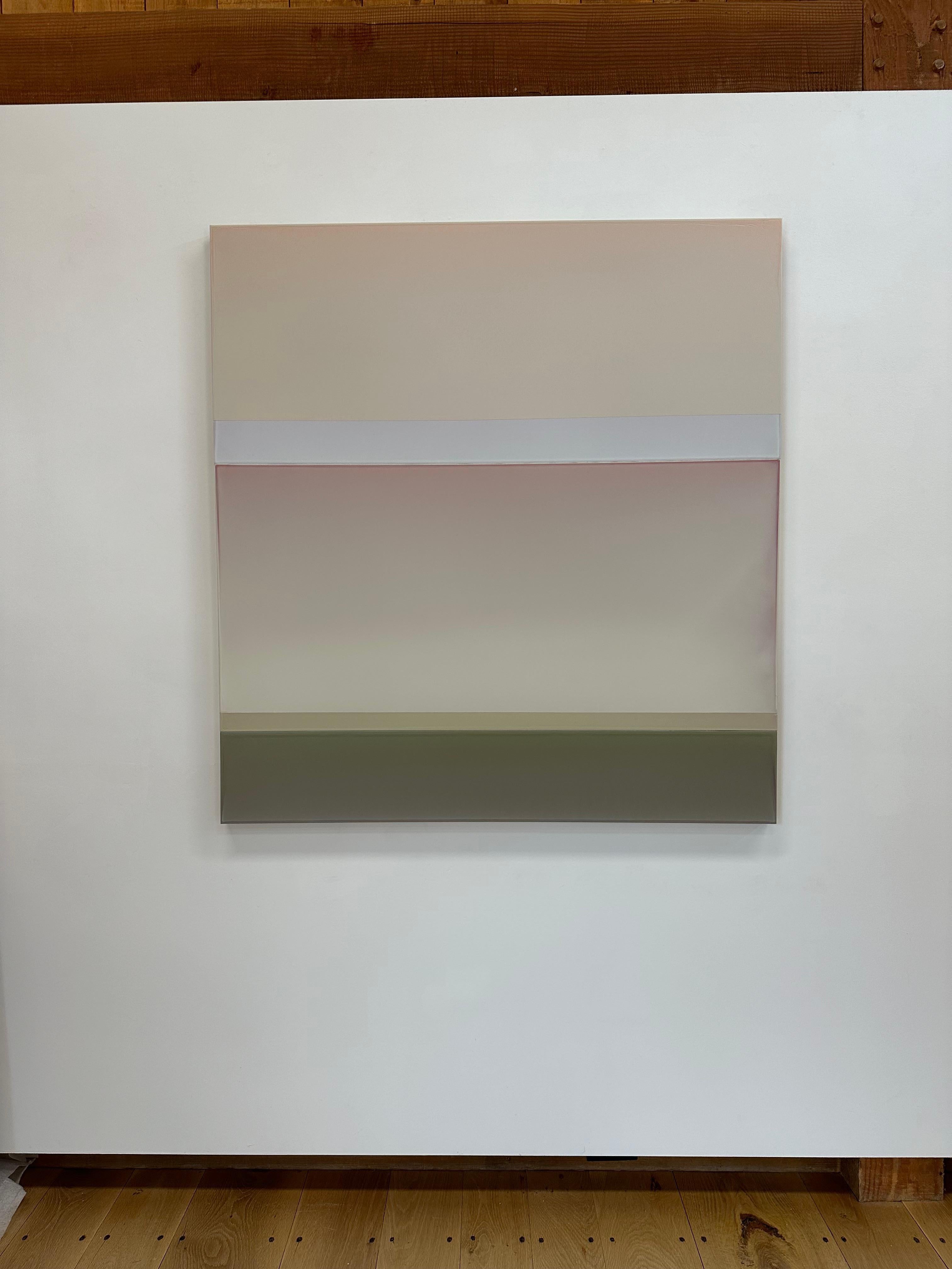 Clearing - Pittura astratta contemporanea versata Peach Cream Beige, 2024 3