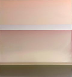 Clearing - Contemporary Abstract Poured Painting Peach Cream Beige, 2024