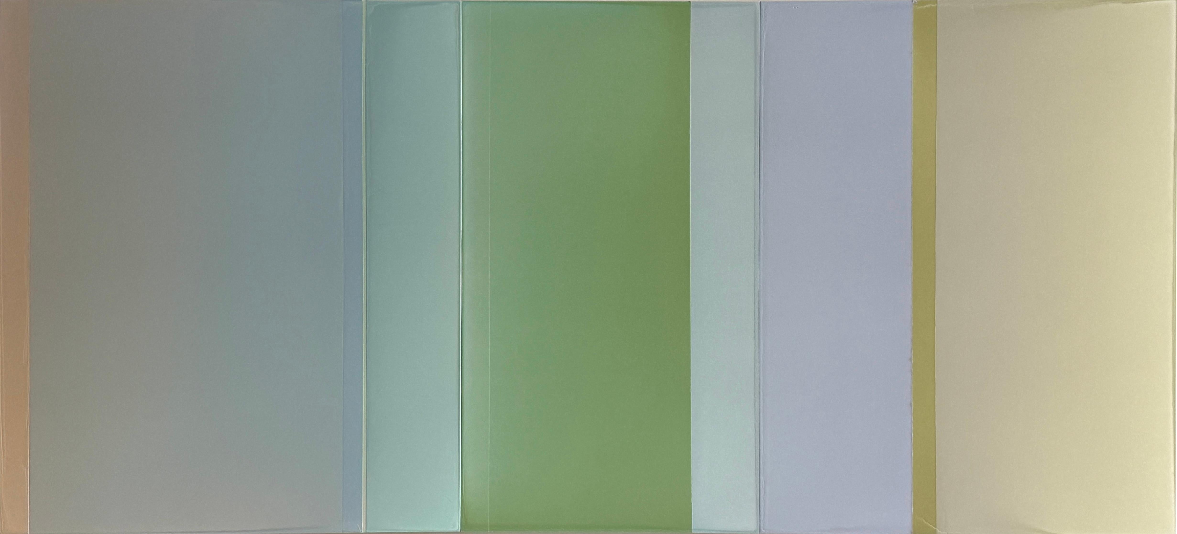 Garden - Contemporary Jade Green Aqua Blue Poured Painting, 2025