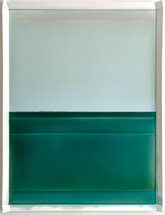 Glade, Hunter Green Bluegreen Teal Sea Green Tinted Polymer Painting, Yupo Paper