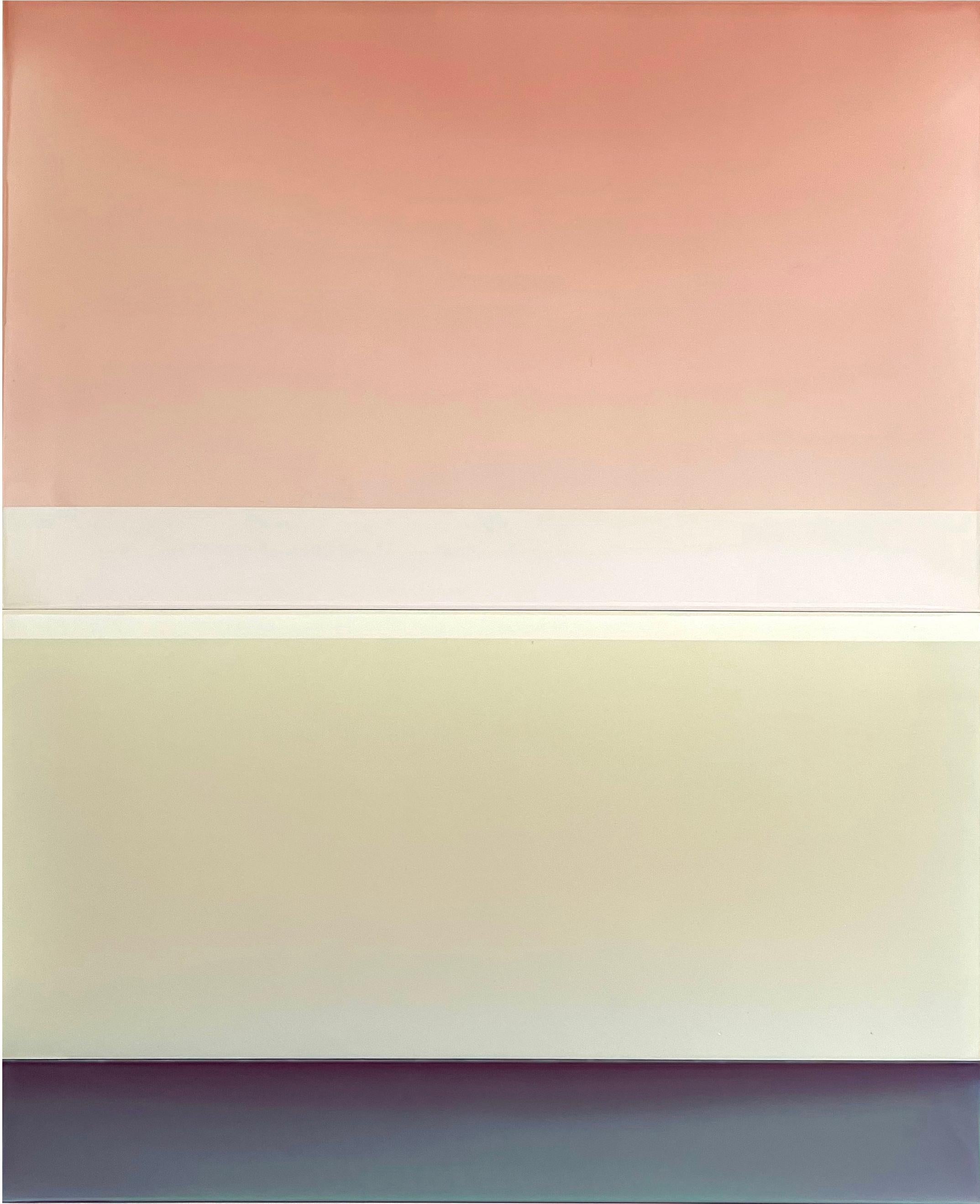 Joachims Dream, Large Tinted Polymer Painting, Peach, Pale Yellow Ivory, Violet