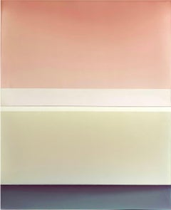 Joachims Dream, Large Tinted Polymer Painting, Peach, Pale Yellow Ivory, Violet