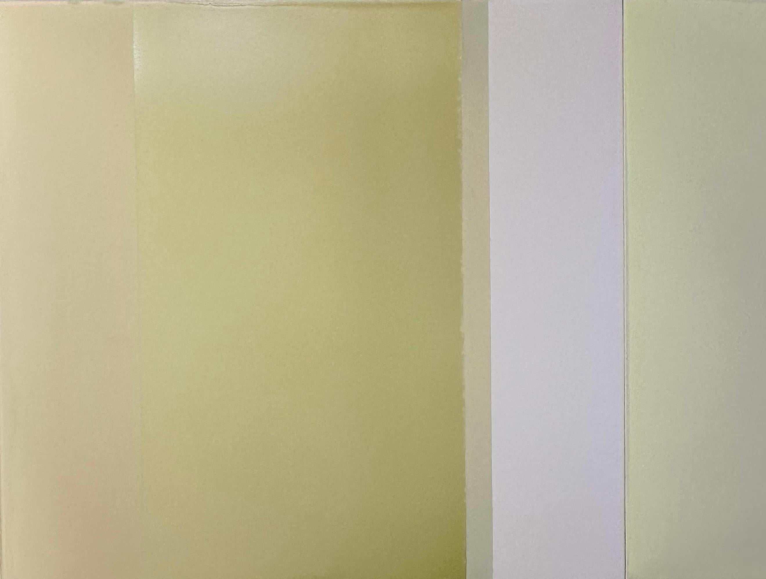 Abandona el camino, Pintura de polímero tintada en verde oliva, salvia, jade y azul aguamarina en venta 3