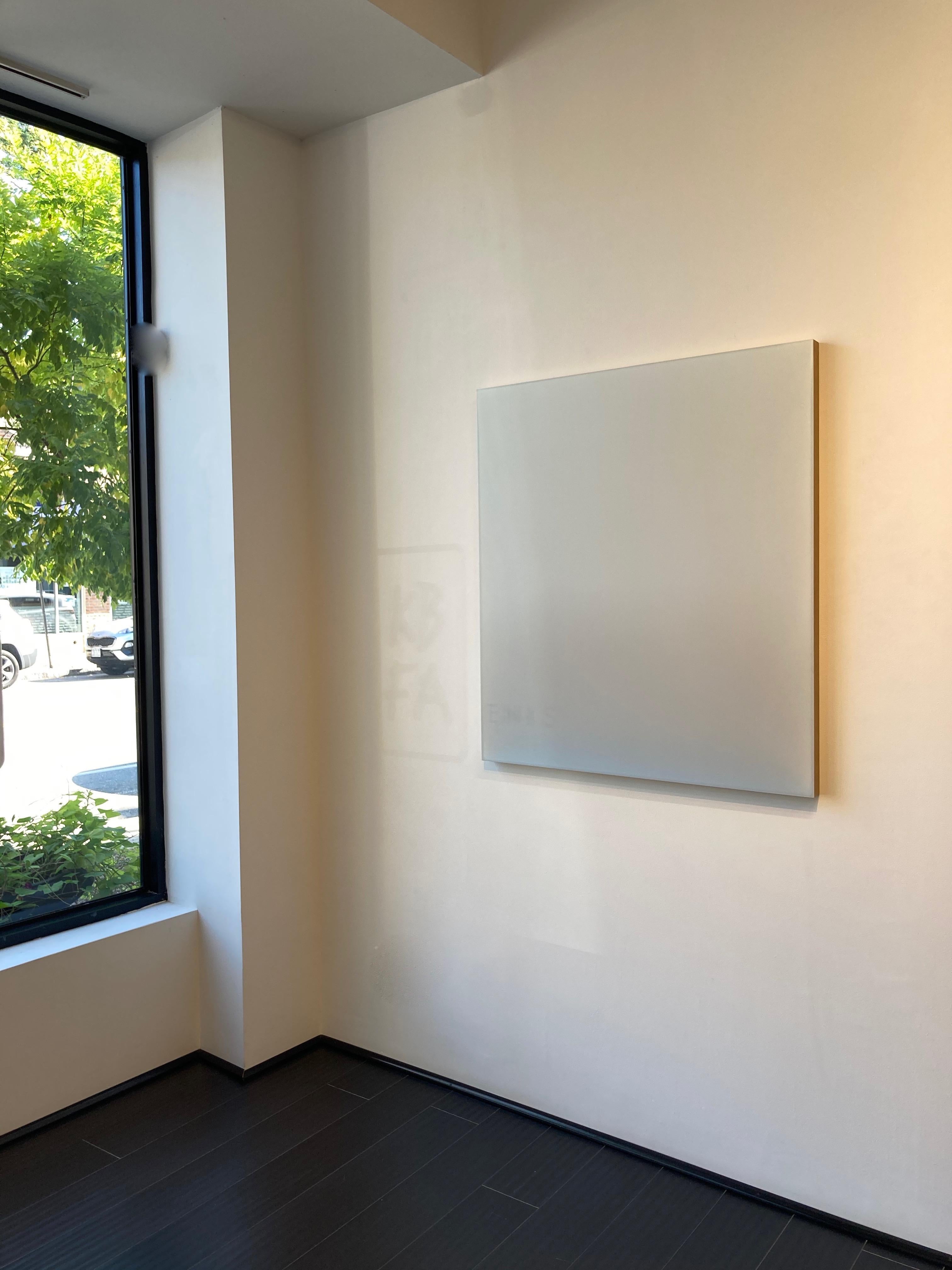 Outland 13 - Pintura Abstracta Vertida Polímero Tintado Mate Gris Azul Hielo, 2019 en venta 8