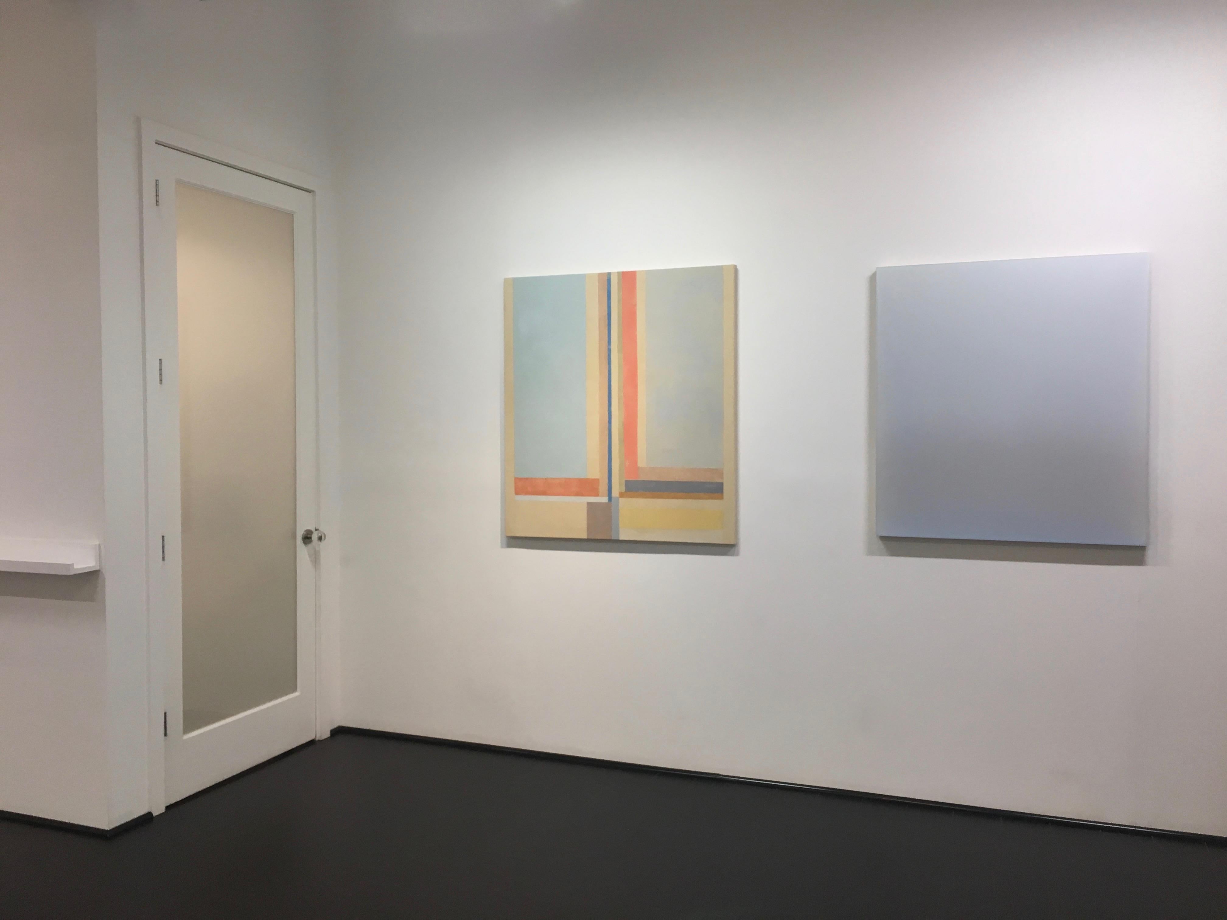 Outland 13 - Pintura Abstracta Vertida Polímero Tintado Mate Gris Azul Hielo, 2019 en venta 1