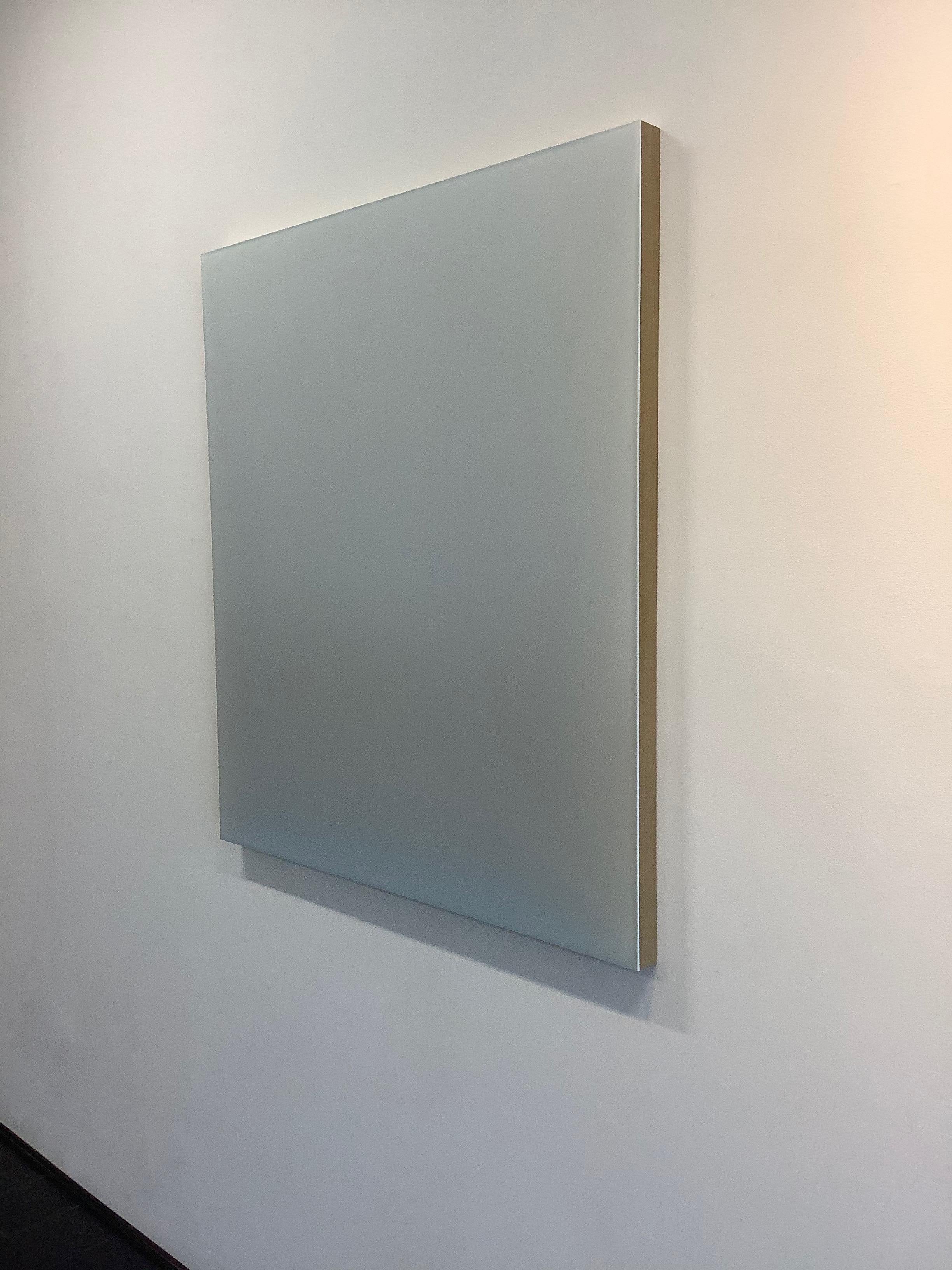 Outland 13 - Pintura Abstracta Vertida Polímero Tintado Mate Gris Azul Hielo, 2019 en venta 4