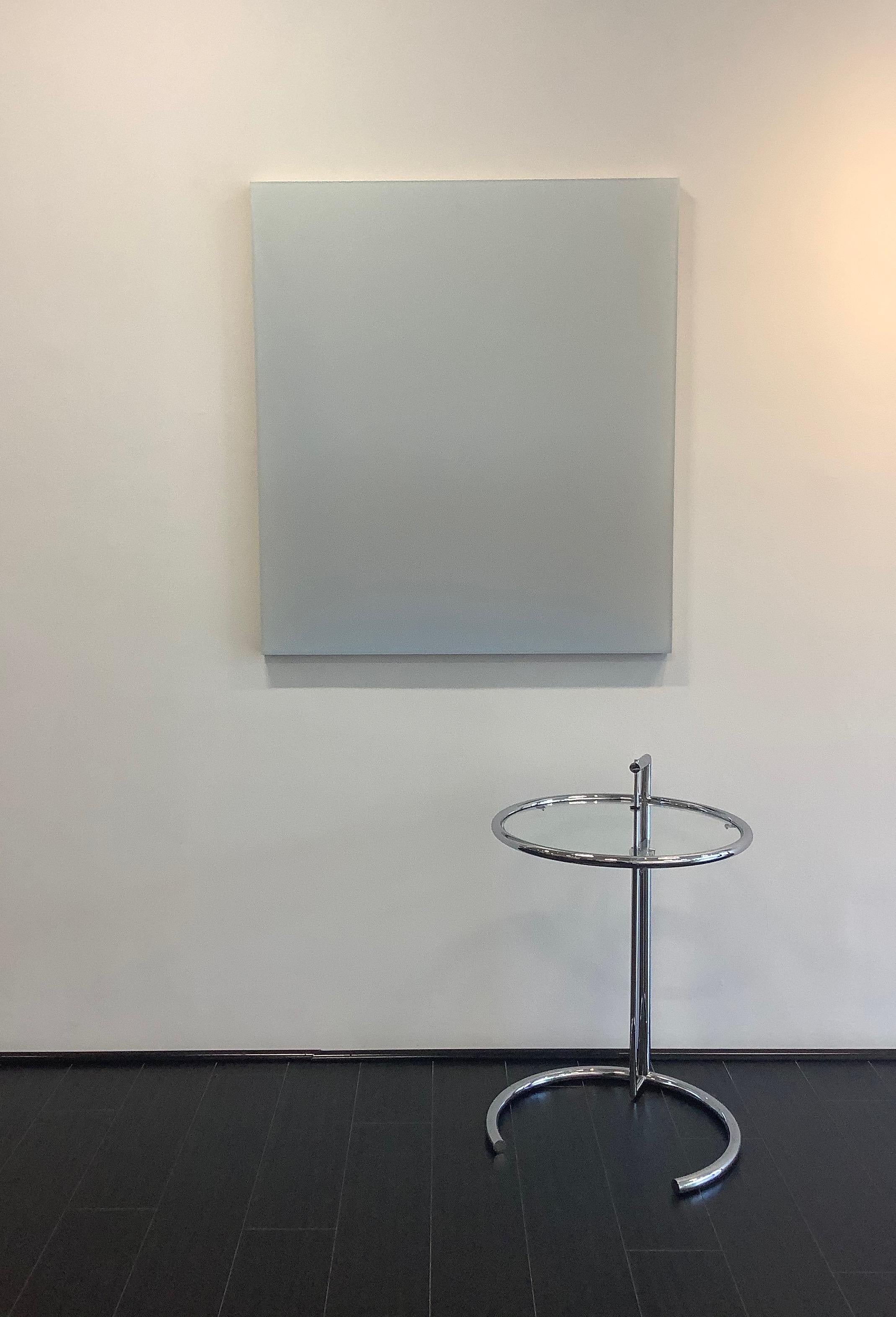 Outland 13 - Pintura Abstracta Vertida Polímero Tintado Mate Gris Azul Hielo, 2019 en venta 5