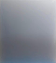 Outland 13 - Abstract Poured Painting Ice Blue Gray Matte Tinted Polymer, 2019