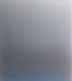 Outland 13, Vertical Matte Gradient Painting in Soft Pale Ice Blue 