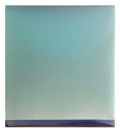 Outland 26 At Its Vanishing, Tinted Polymer Painting in Light Aqua Blue, Violet