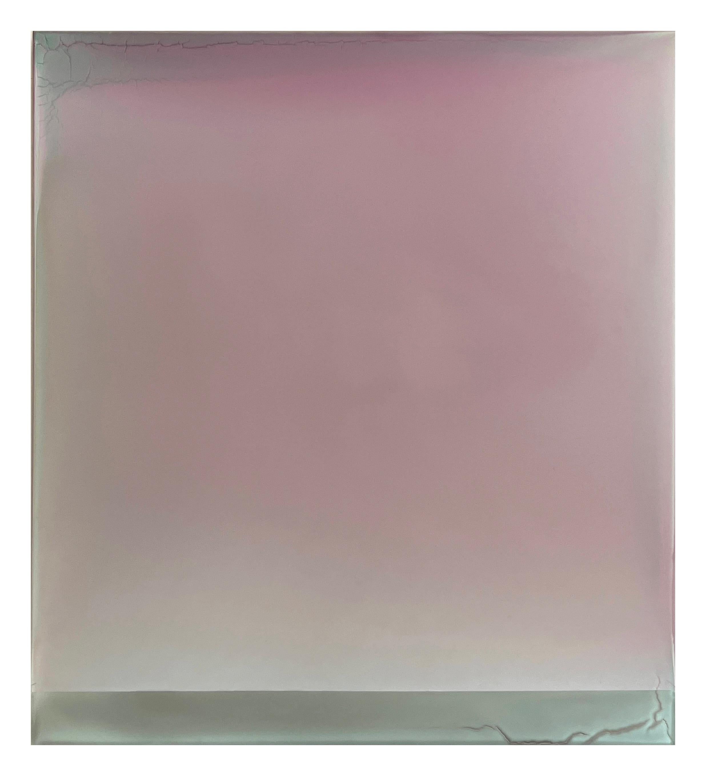 Outland 27, Abstract Tinted Polymer Painting, Light Pink, Dusty Rose, Gray Sage