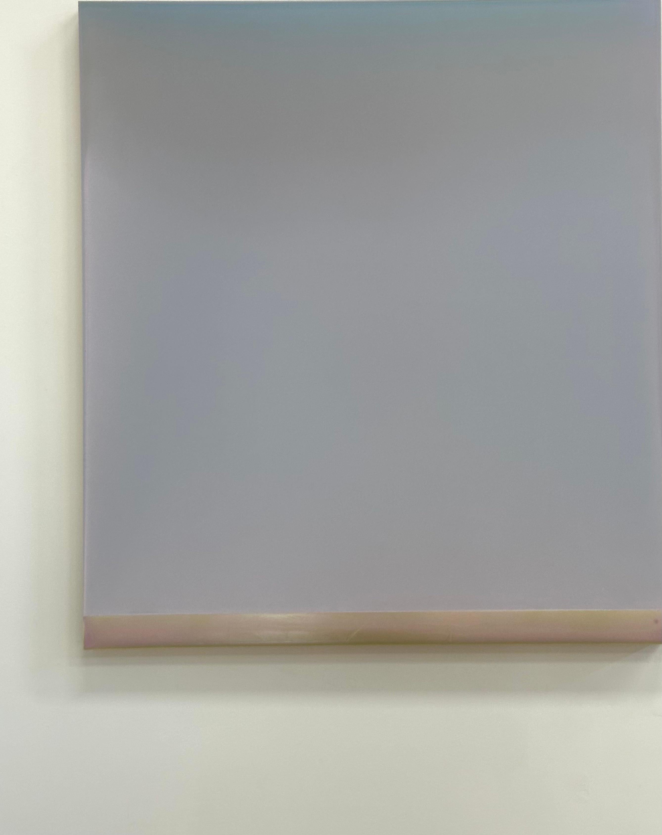Outland 47 - Contemporary Abstract Poured Painting Icy Blue Beige, 2024 For Sale 4