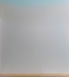 Outland 47 - Contemporary Abstract Poured Painting Icy Blue Beige, 2024