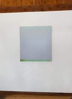 Outland 71 - Pittura astratta contemporanea colata Grigio Blu Verde, 2025