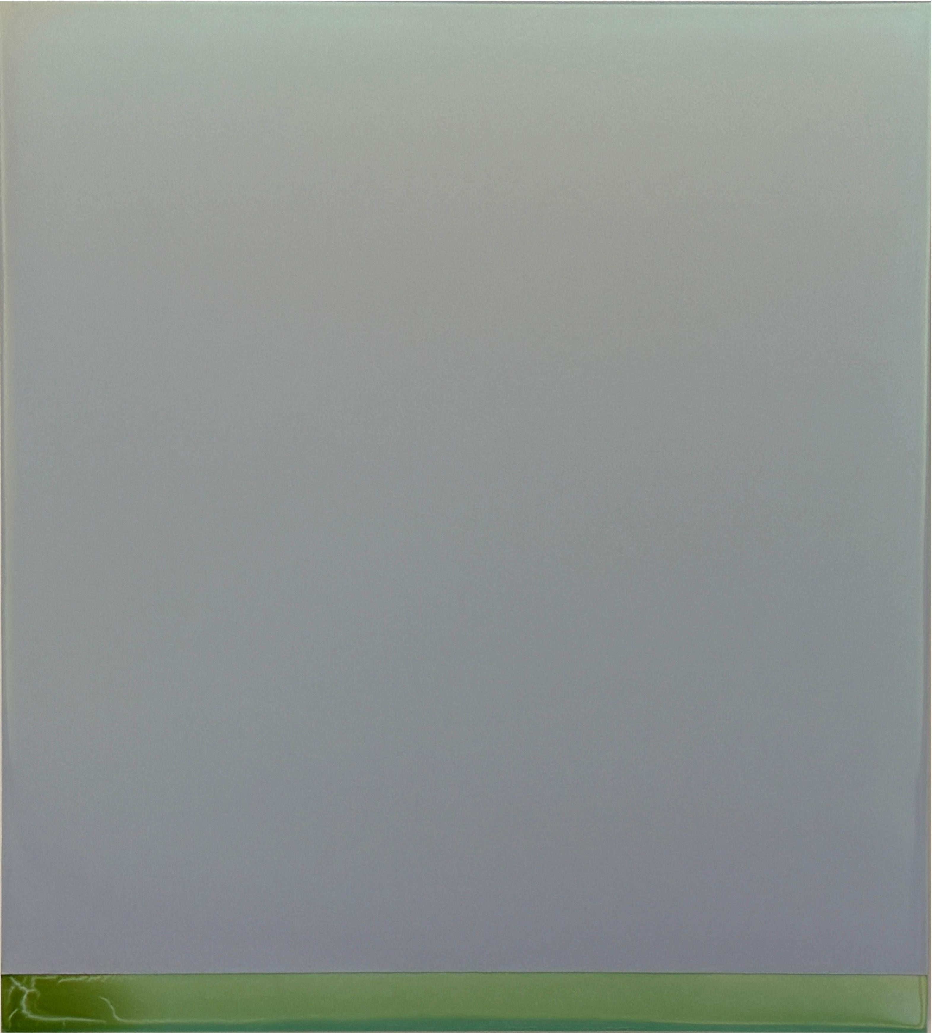 Outland 71 - Peinture coulée abstraite contemporaine Gris Bleu Vert, 2025