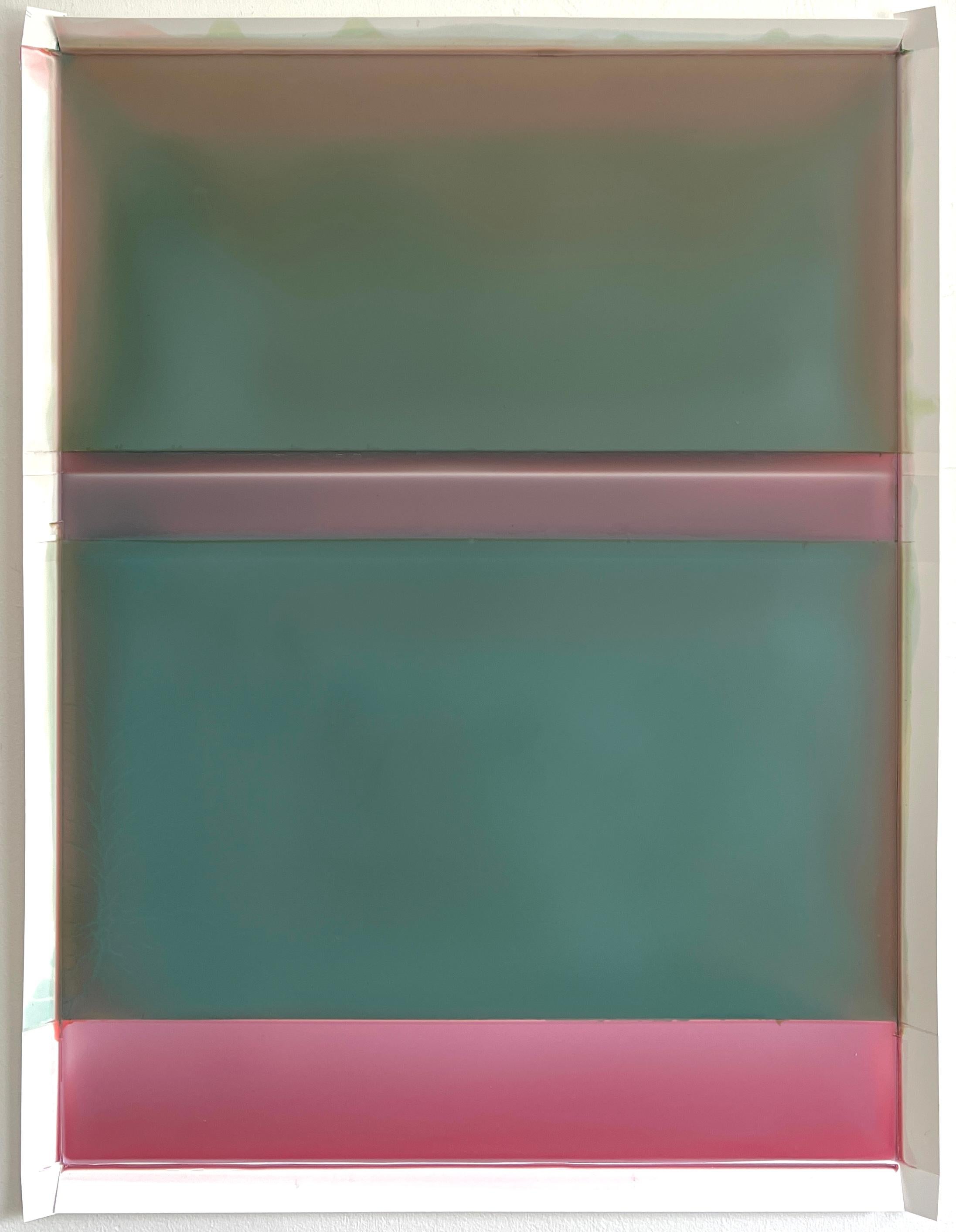 Rose Bleed Wide Footer - Papel Yupo Contemporáneo Salvia Verde Jade Rosa Pálido, 2022