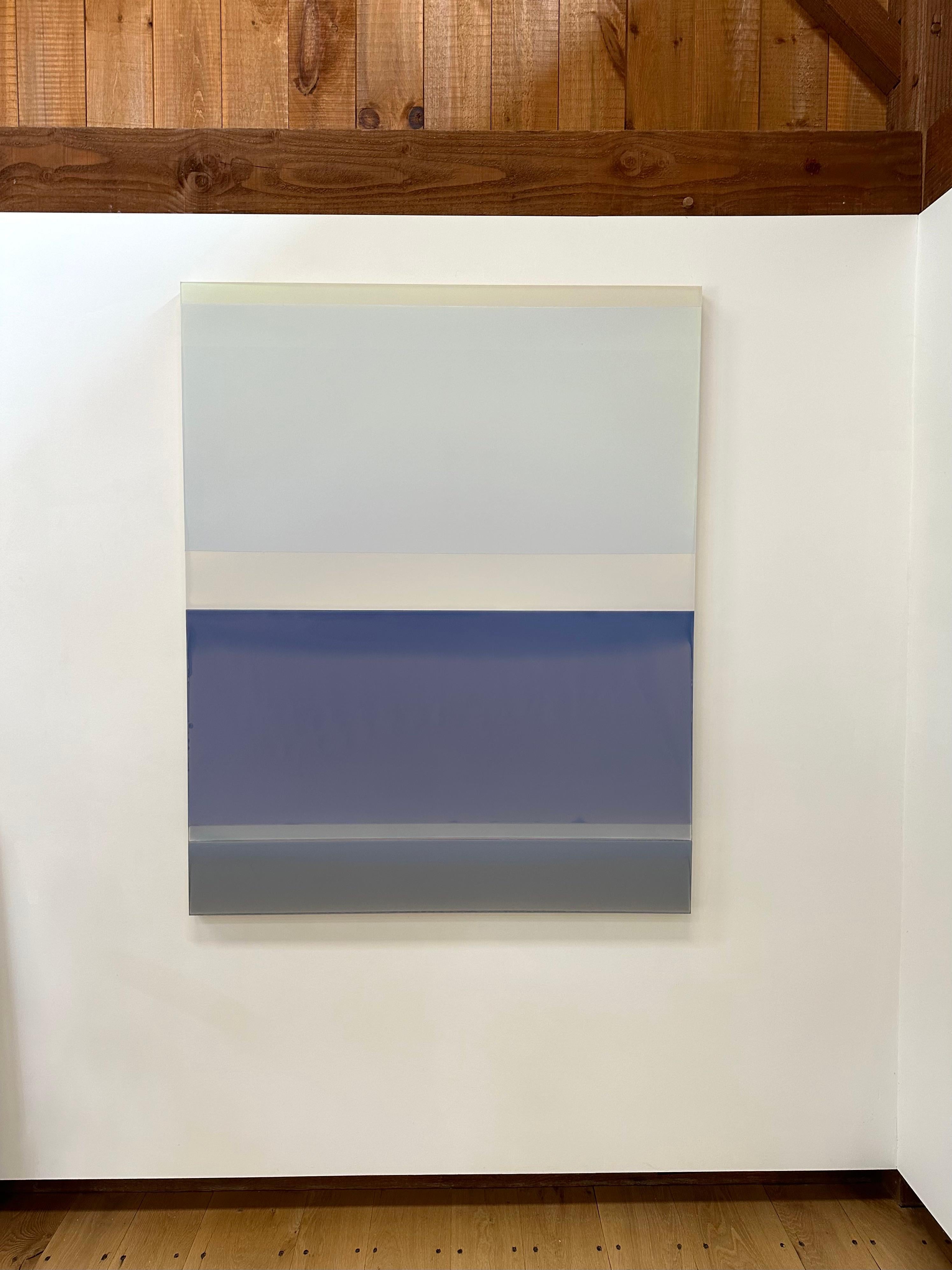 Sea Girt - Pintura Abstracta Contemporánea Vertida Violeta Marfil, 2024 - Painting de Susan English