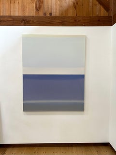 Sea Girt - Contemporary Abstract Poured Painting Ivory Violet, 2024