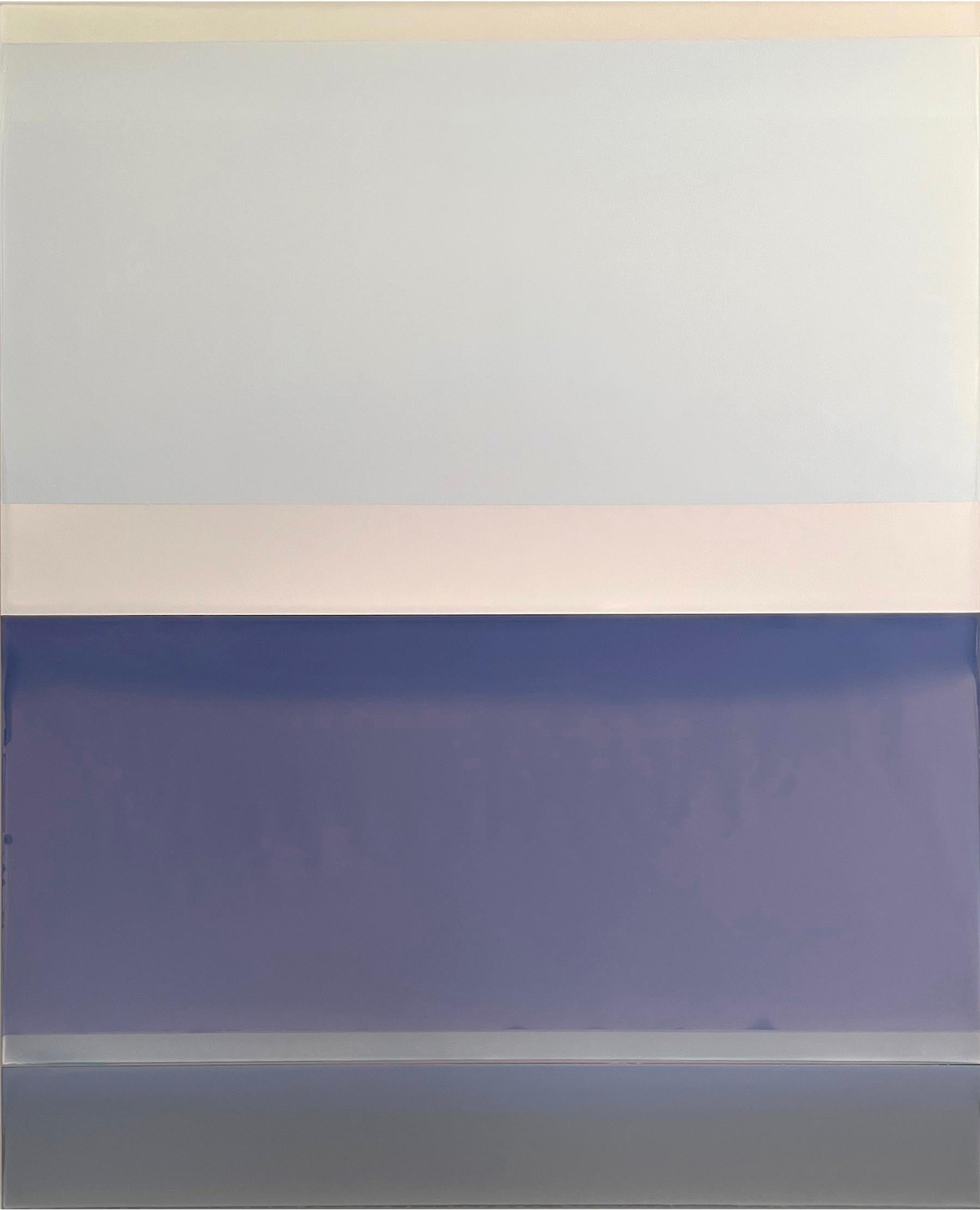 Sea Girt - Contemporary Abstract Poured Painting Ivory Violet, 2024