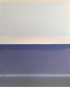Sea Girt - Contemporary Abstract Poured Painting Ivory Violet, 2024