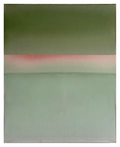Traces, Sage, Olive Green, Salmon Coral Pink Abstract Horizons, Tinted Polymer