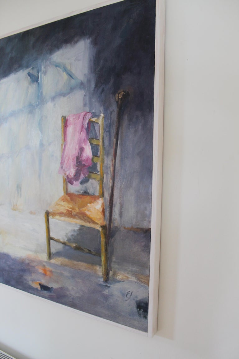 Susan ErskineJones Rush Nursing Chair Still Life Oil Painting on