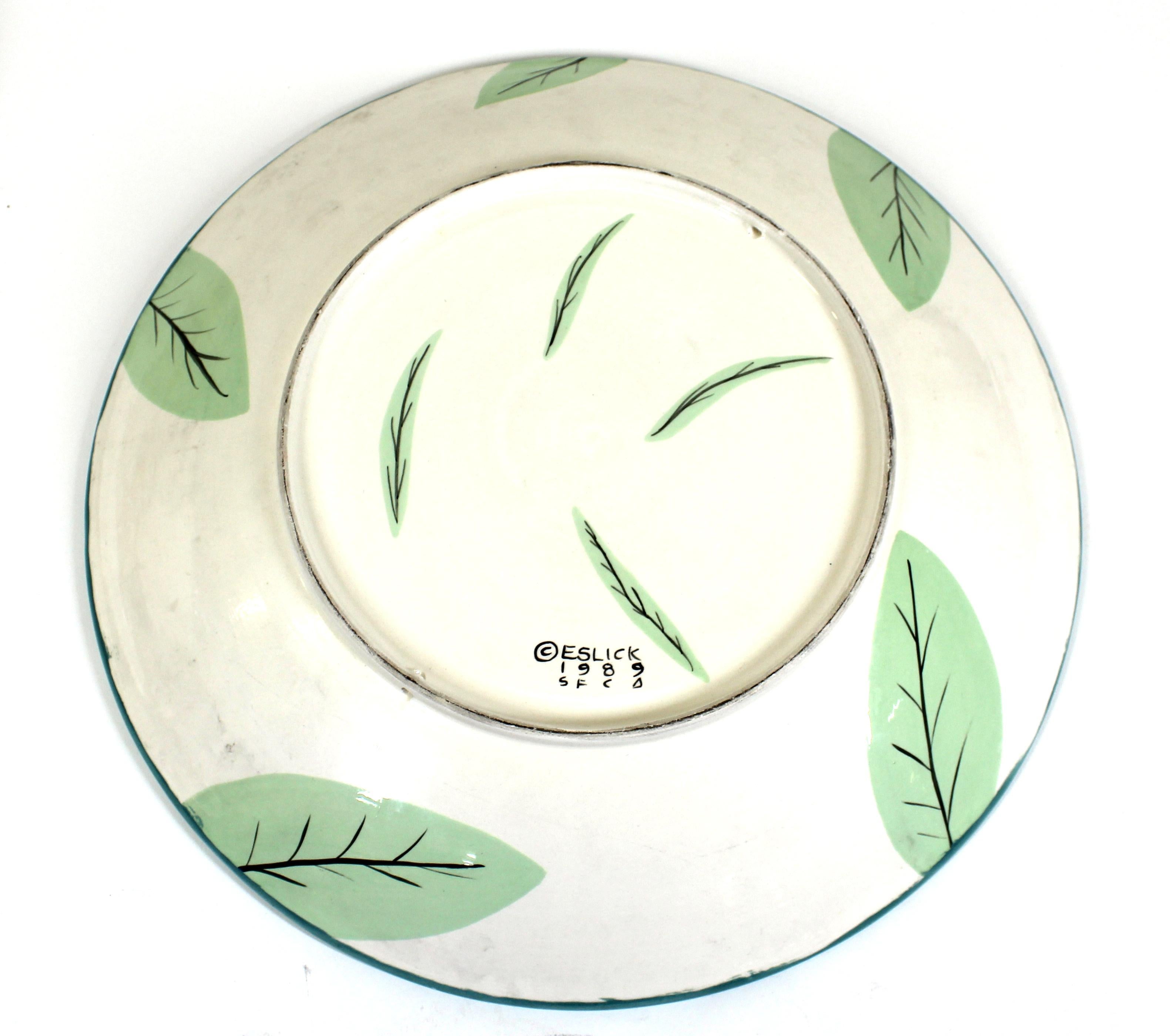 Post-Modern Susan Eslick Postmodern Art Pottery Charger Plate