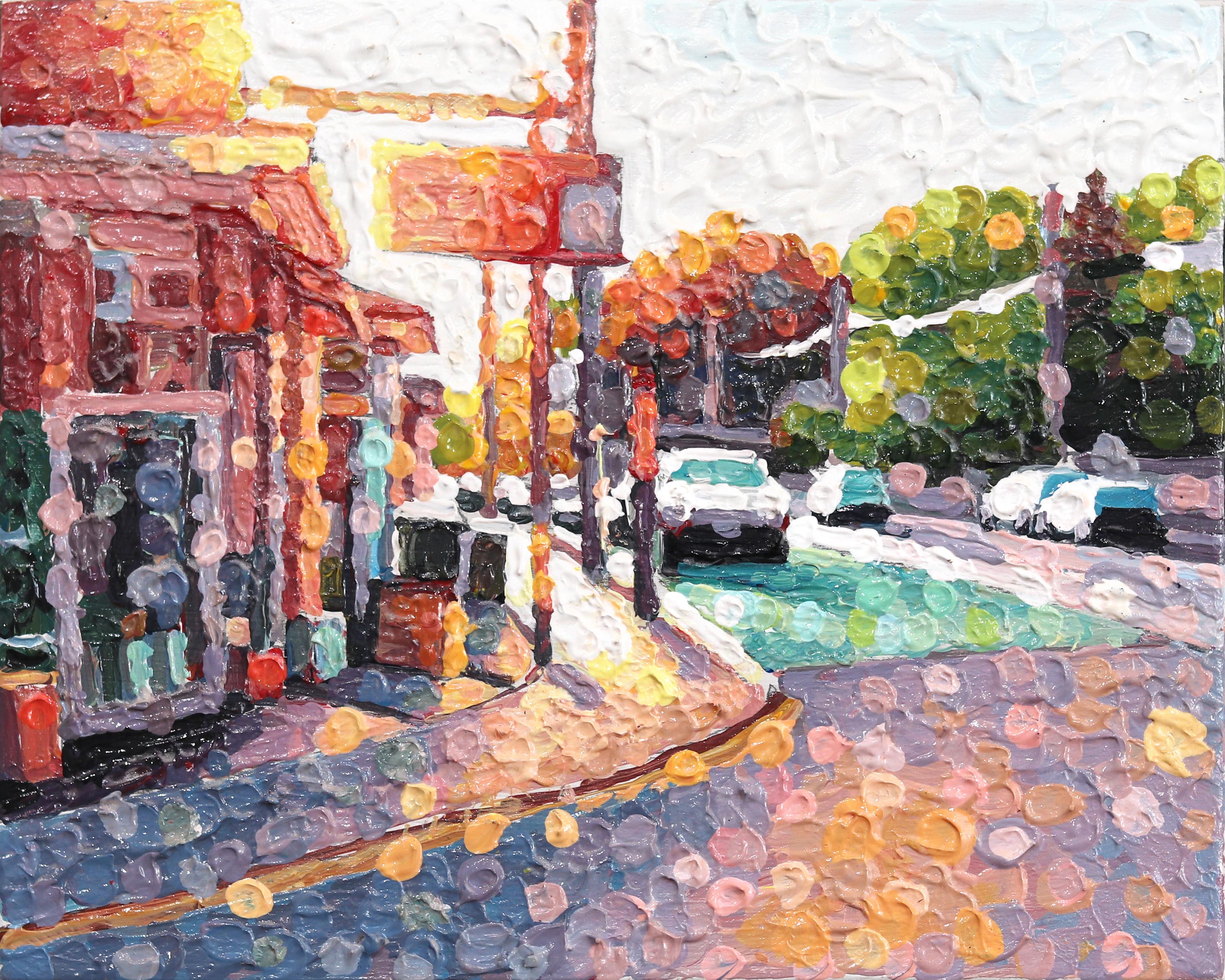 Live and Love - Original Pointillist Textured Landscape Artwork