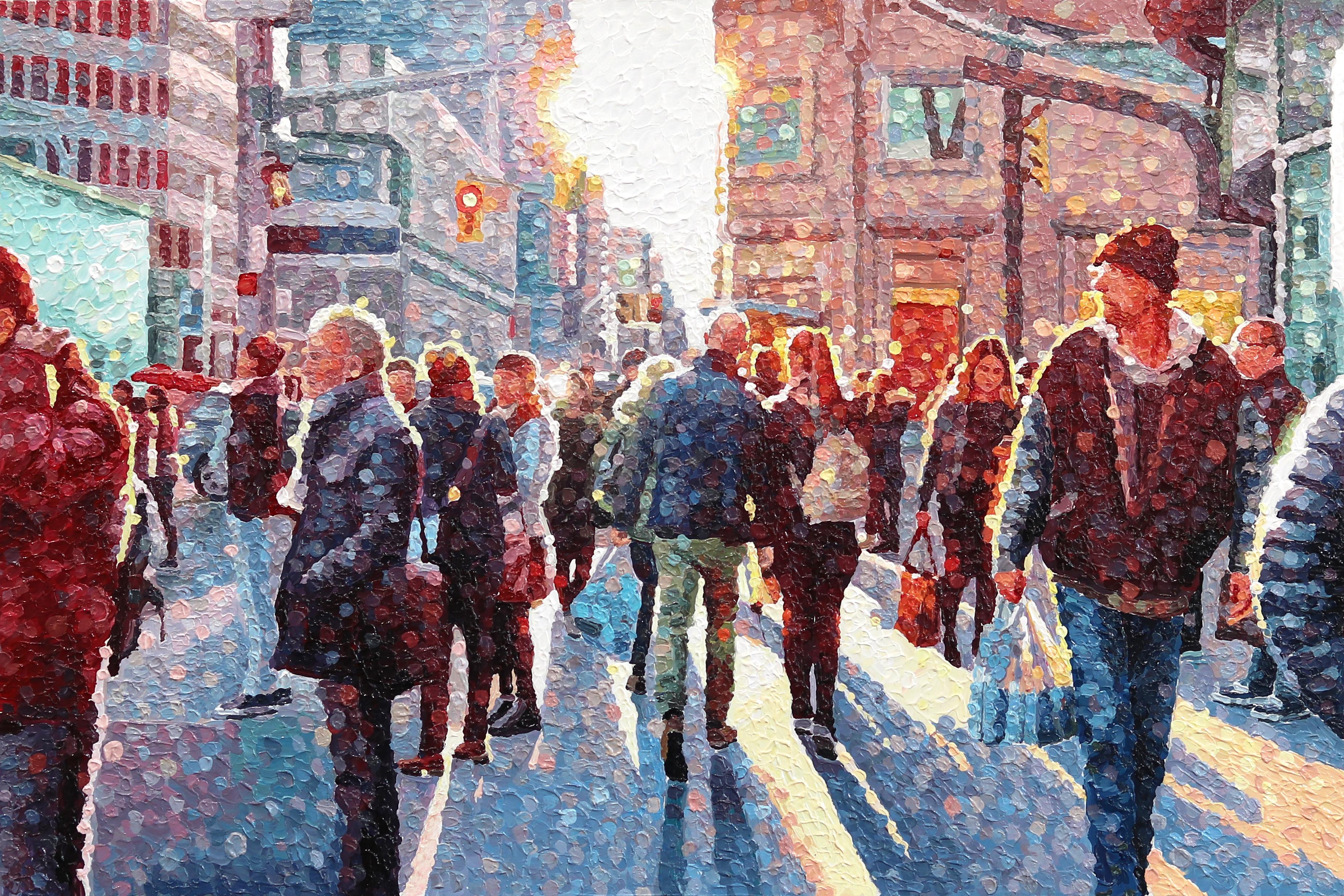 Peripheral Dream - Original farbenfrohes Stillleben Pointillist texturiertes Kunstwerk