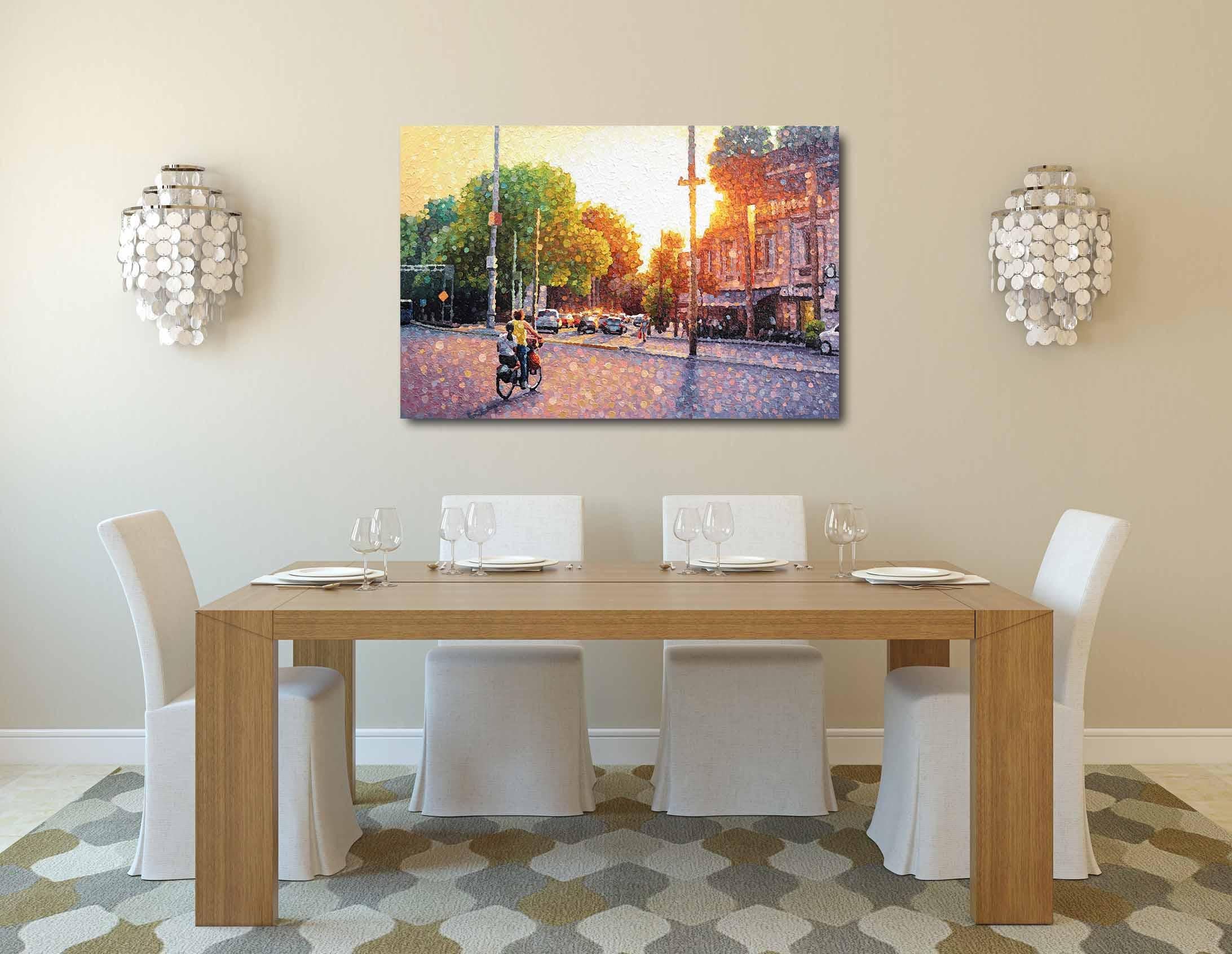 Das schlagende Herz - Original farbenfrohes Stillleben Pointillist texturiertes Kunstwerk im Angebot 1