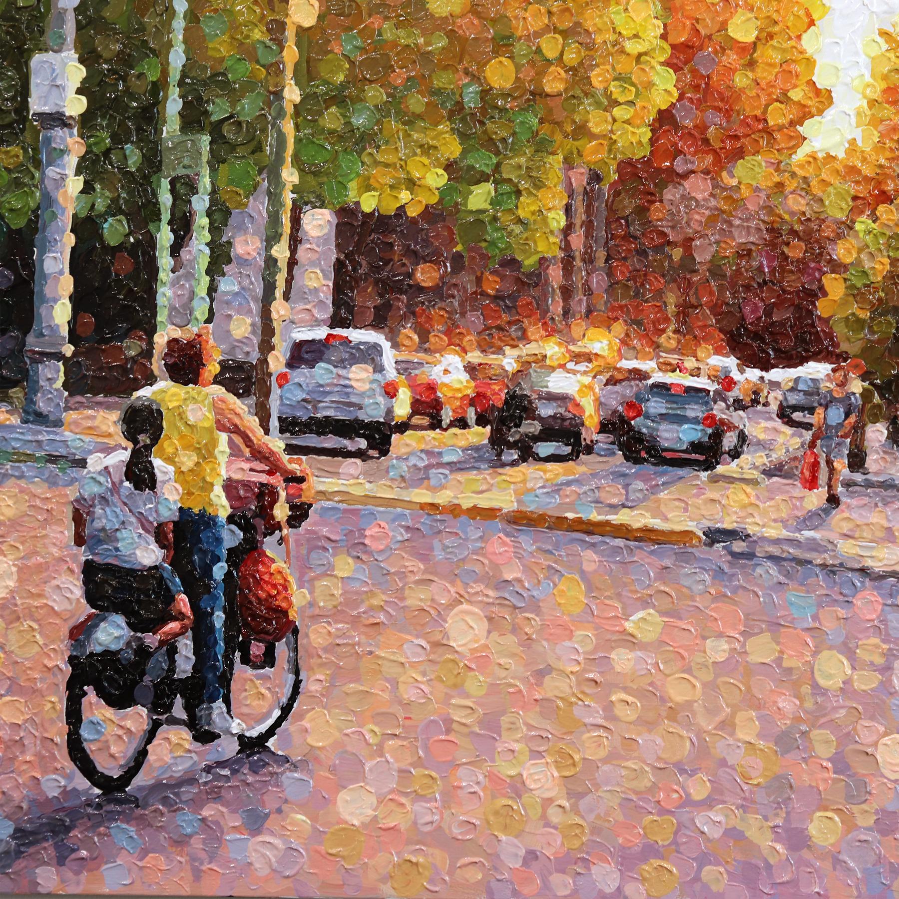 Das schlagende Herz - Original farbenfrohes Stillleben Pointillist texturiertes Kunstwerk im Angebot 2