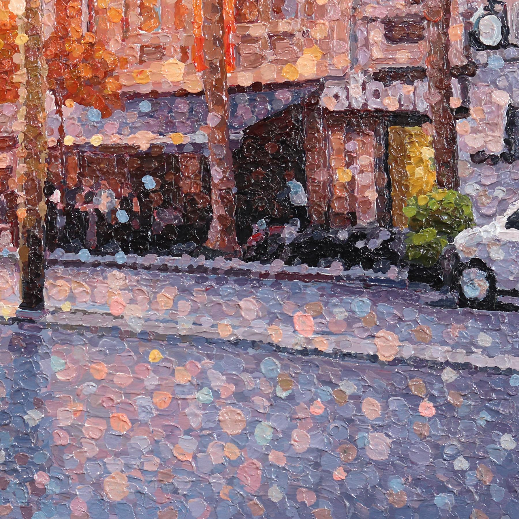 Das schlagende Herz - Original farbenfrohes Stillleben Pointillist texturiertes Kunstwerk im Angebot 3