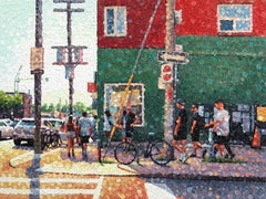 Eres un superhéroe - Original bodegón colorista Obra de arte puntillista con textura