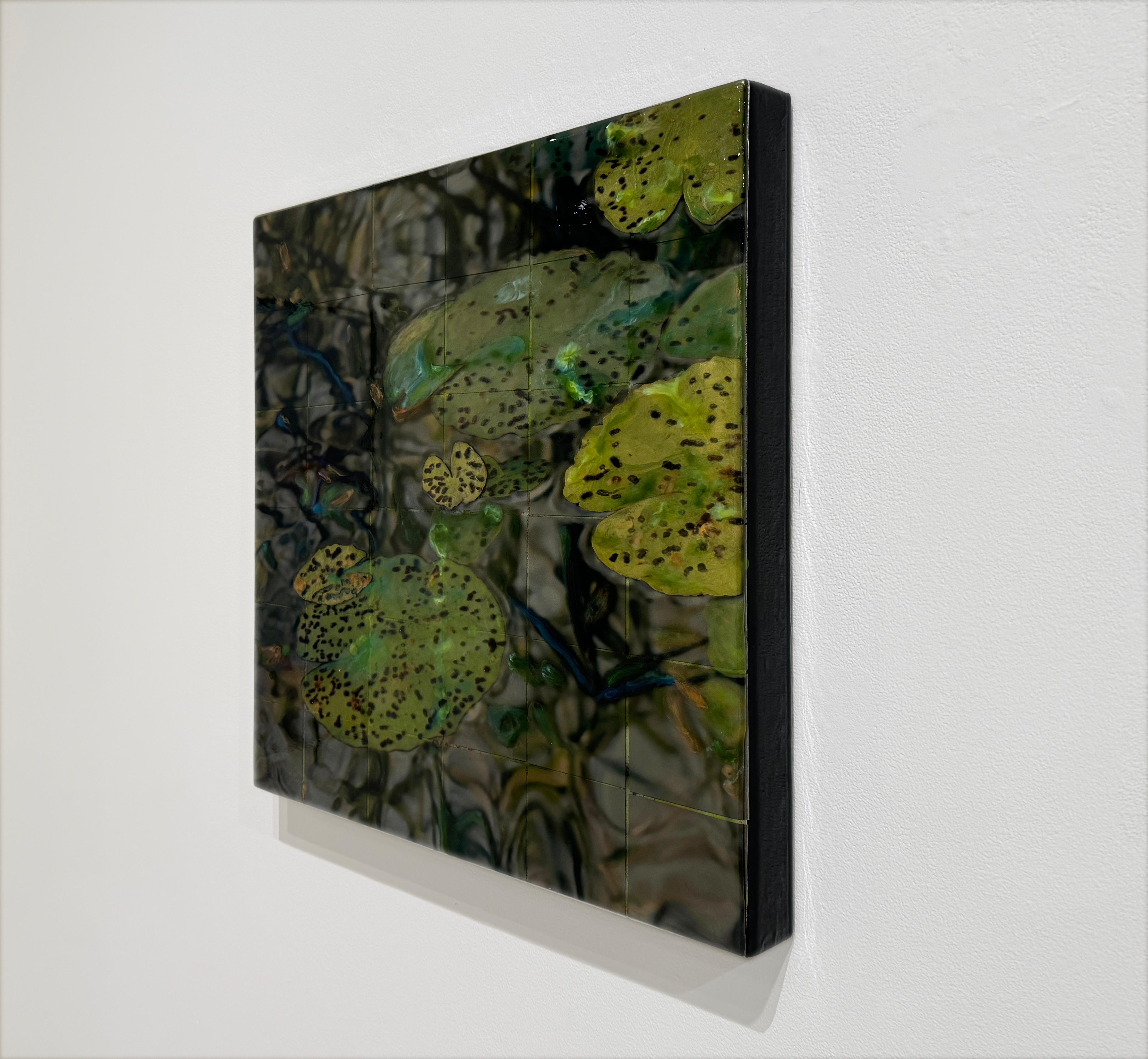 RIFLESSIONI - Ninfea / Resina / Acquerelli / Tecnica mista / Vetro - Painting Contemporaneo di Susan Goldsmith