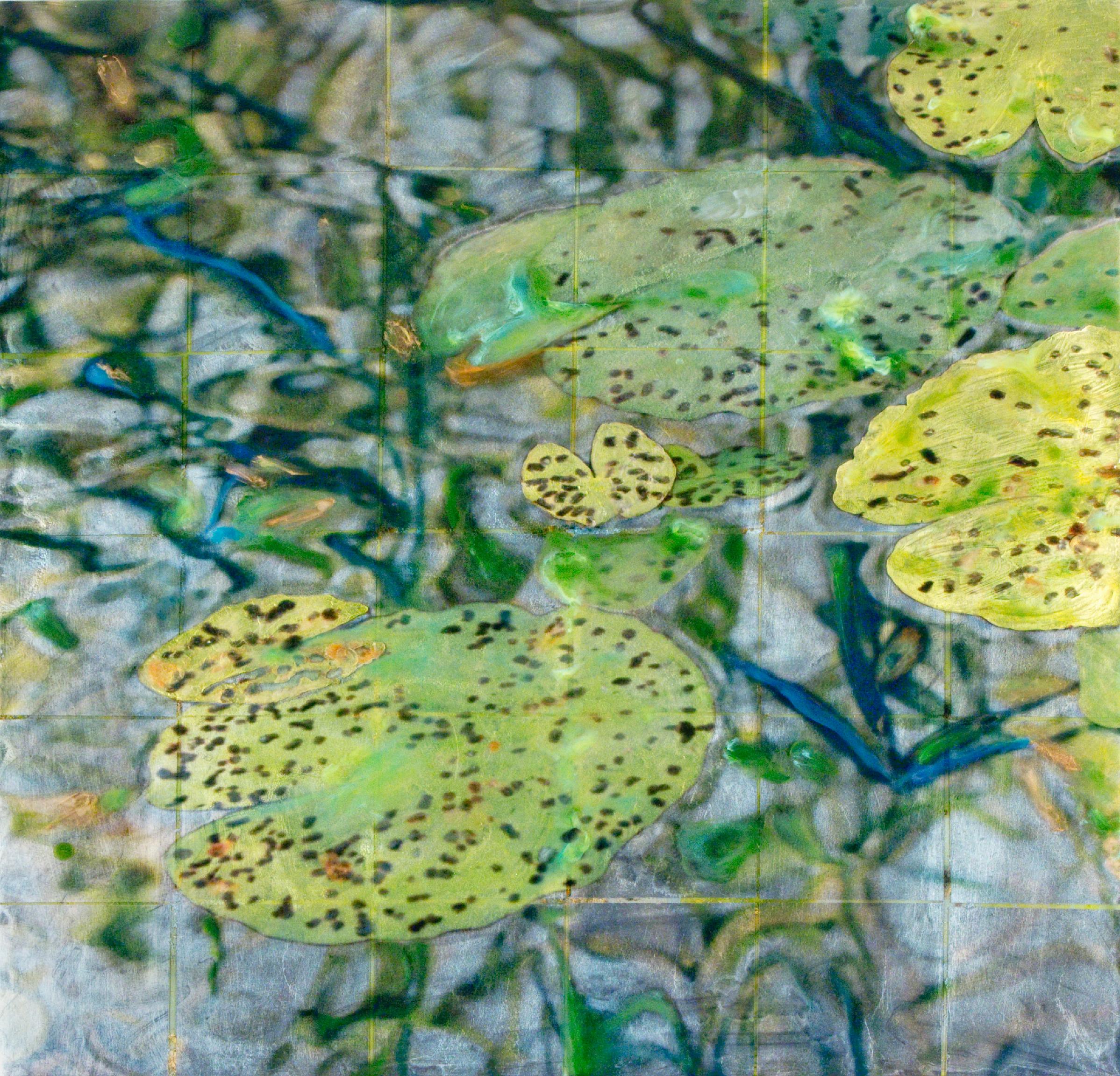 REFLEJOS - Nenúfar / Resina / Acuarelas / Técnica mixta / Vidrio
