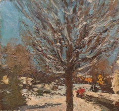 "A New England Church" Susan Grisell, American Impressionist, Winter Landscape