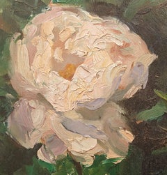 Susan Grisell, Weiße Blumen, Amerikanisch-Impressionistische Blumenskizze, "In der Blüte".