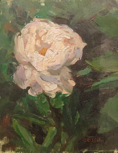 "At Bloom" Susan Grisell, White Flowers, American Impressionist Floral Sketch