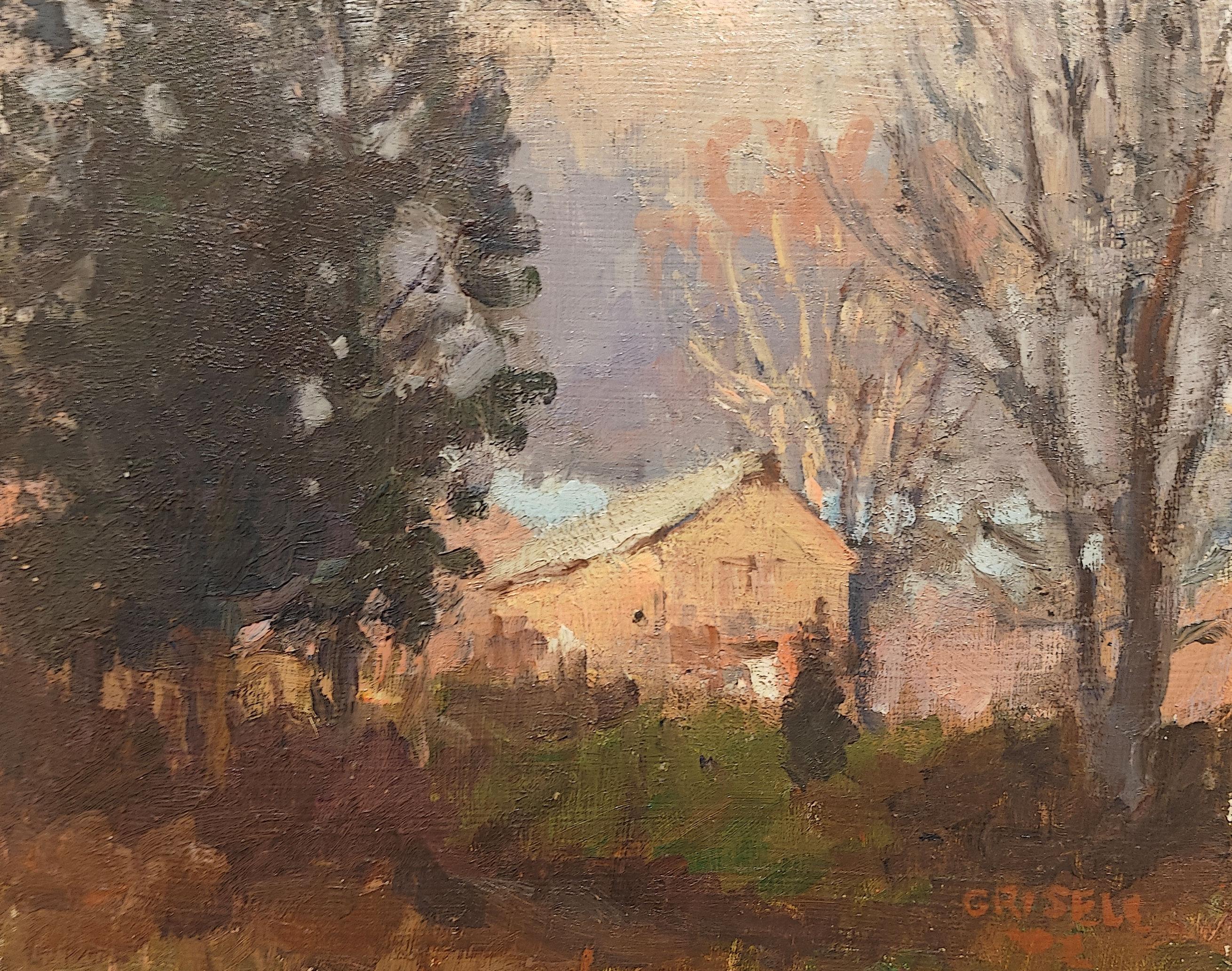 Susan Grisell
At the Farm, circa 1970
Signed lower right
Oil on board
8 x 10 inches


Following the guidance of her long-time teacher and mentor, the respected New England impressionist painter, Bernard Lennon, Susan Grisell developed a style marked