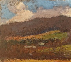"Connecticut Hills" Susan Grisell, Impressionist Summer Field, Green Hills