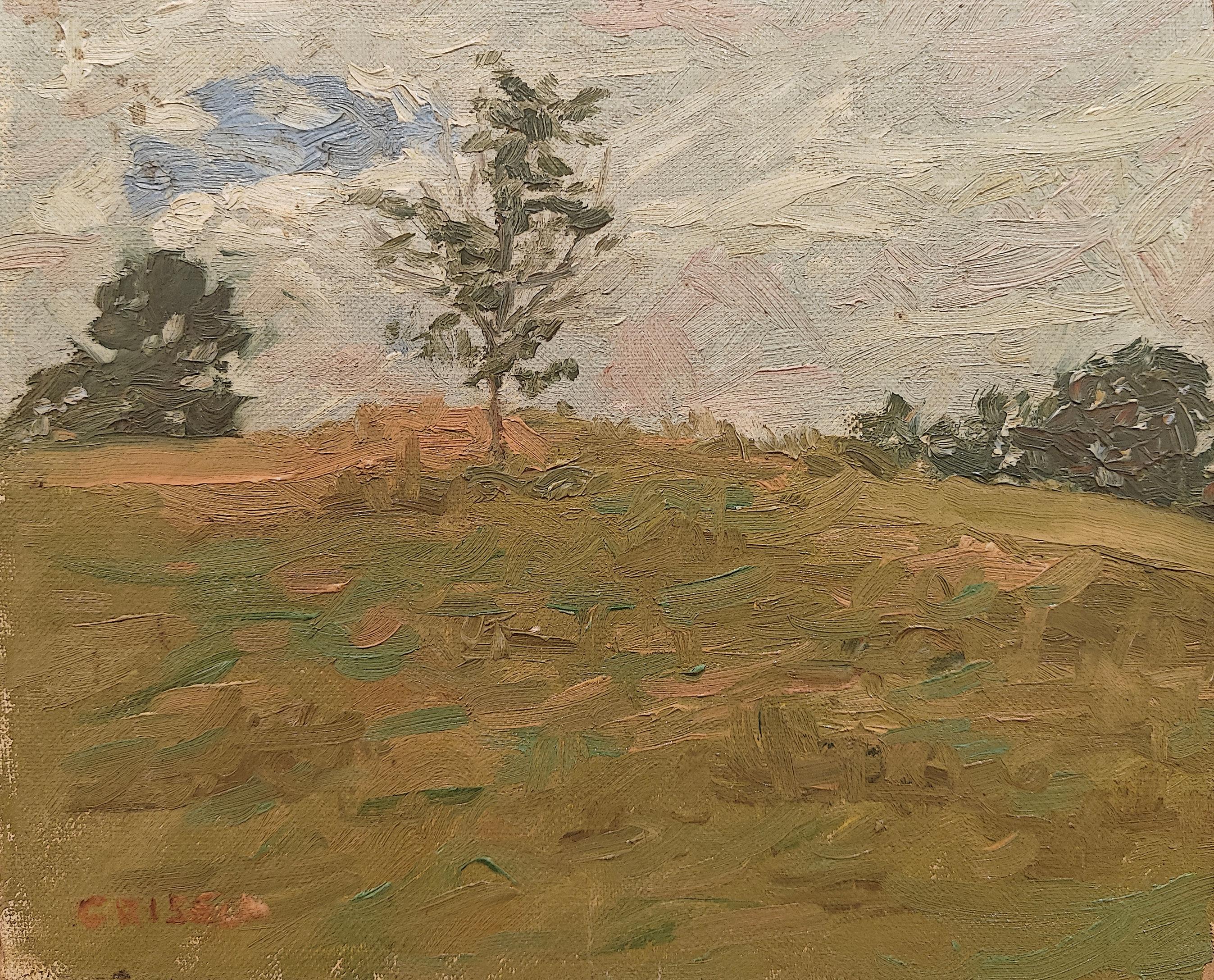 Susan Grisell
Connecticut Hillside, 1966
Signed lower left, signed, titled and dated on reverse
Oil on canvas laid on board
7 1/2 x 9 3/4 inches


Following the guidance of her long-time teacher and mentor, the respected New England impressionist