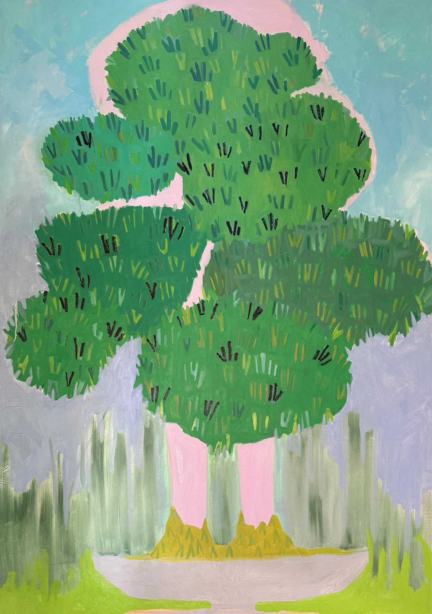 Susan Hable Abstract Painting - "Bonsai 2" abstract botanical, figurative, flowers, plants, pattern