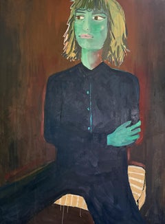 "Boss Babe" - dark colors, expressive, figurative