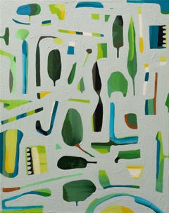 "Green Acres" - colorful abstract painting - patterns - Alex Katz