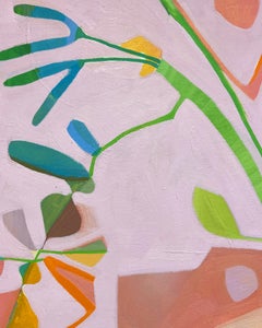 "How Did It Do That" - pink, abstract, whimsical, pattern, botanical