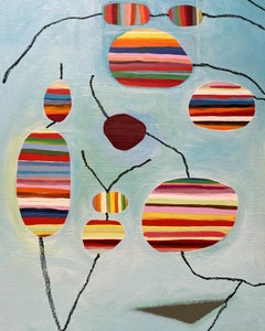 "I Fertilized This Year" - blue, abstract, pattern, stripes, botanical