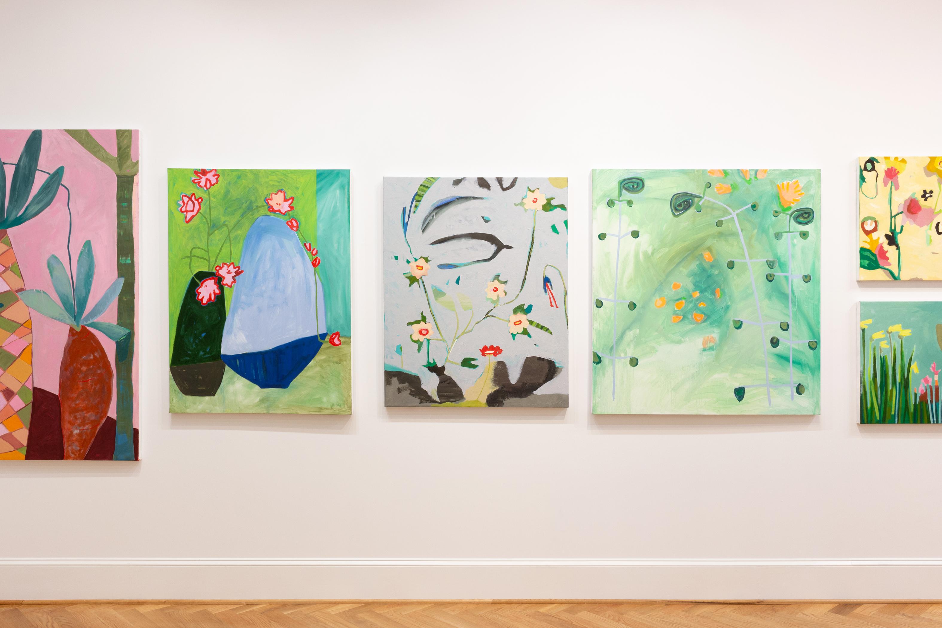 This painting is an abstract botanical painting featuring hues of blue, grey, green, and red.

Susan Hable is inspired by the work of David Hockney, Milton Avery, Henri Matisse, Alex Katz, Howard Hodgkins, Hilma af Klint, Georgia O'keeffe, Barbara