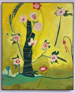 "It's A Wonder Anything Grows" - yellow, abstract, pattern, stripes, botanical
