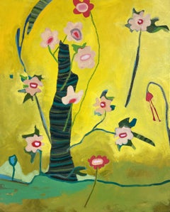 "It's A Wonder Anything Grows" - yellow, abstract, pattern, stripes, botanical