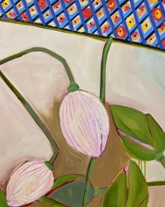"Lotus au marché" - rose, abstrait, motif, botanique